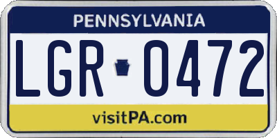 PA license plate LGR0472
