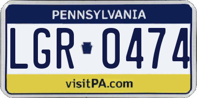 PA license plate LGR0474