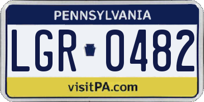 PA license plate LGR0482