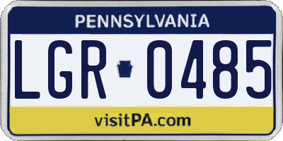 PA license plate LGR0485