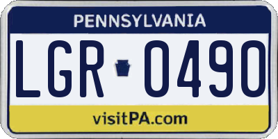 PA license plate LGR0490