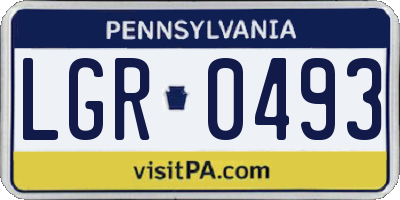 PA license plate LGR0493