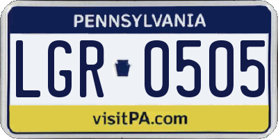 PA license plate LGR0505