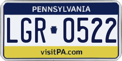 PA license plate LGR0522