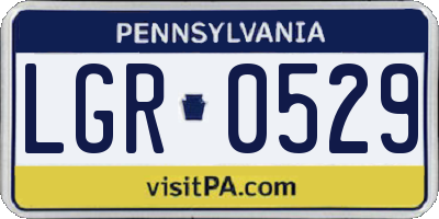 PA license plate LGR0529