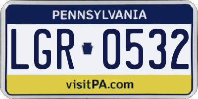 PA license plate LGR0532