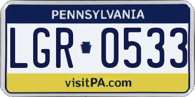 PA license plate LGR0533