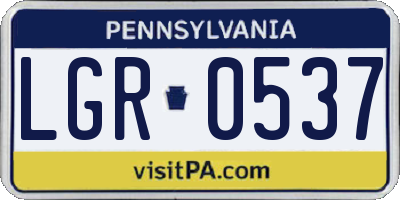 PA license plate LGR0537