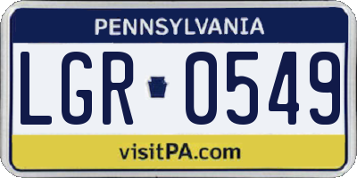 PA license plate LGR0549