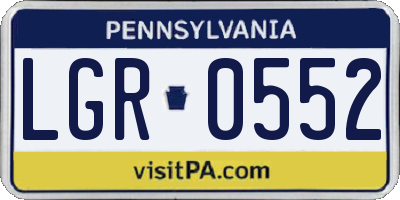 PA license plate LGR0552