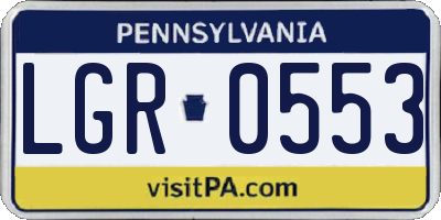 PA license plate LGR0553