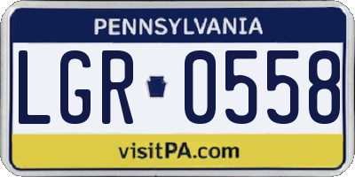 PA license plate LGR0558