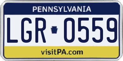 PA license plate LGR0559