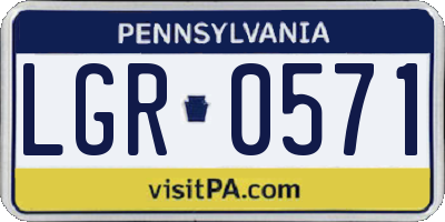 PA license plate LGR0571