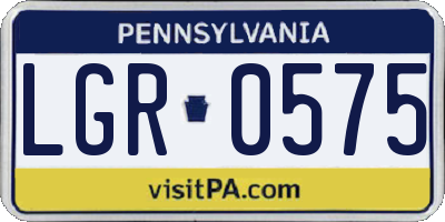 PA license plate LGR0575