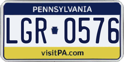 PA license plate LGR0576