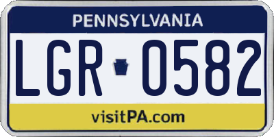 PA license plate LGR0582