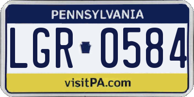 PA license plate LGR0584