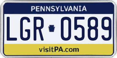 PA license plate LGR0589