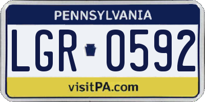 PA license plate LGR0592