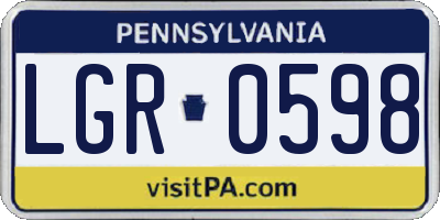 PA license plate LGR0598