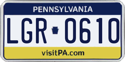 PA license plate LGR0610