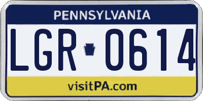 PA license plate LGR0614