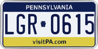 PA license plate LGR0615