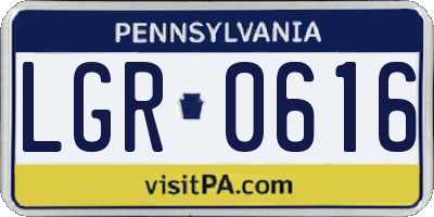 PA license plate LGR0616