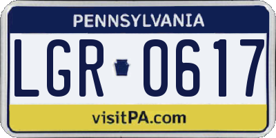 PA license plate LGR0617