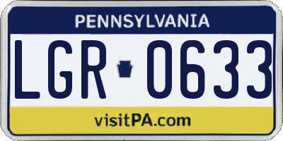 PA license plate LGR0633