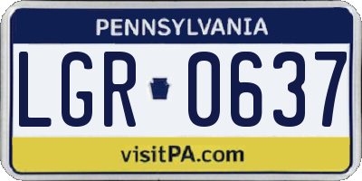 PA license plate LGR0637