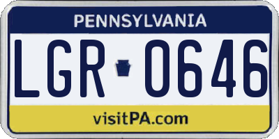 PA license plate LGR0646