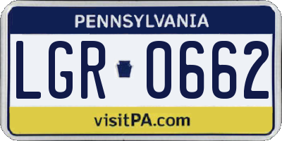PA license plate LGR0662