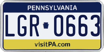 PA license plate LGR0663