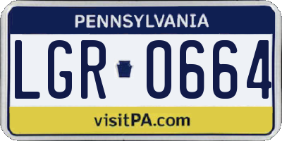 PA license plate LGR0664