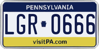 PA license plate LGR0666