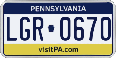 PA license plate LGR0670