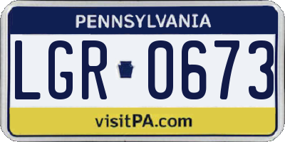 PA license plate LGR0673