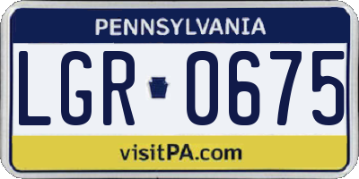 PA license plate LGR0675