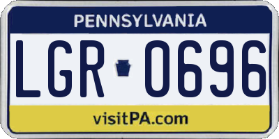 PA license plate LGR0696