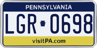 PA license plate LGR0698