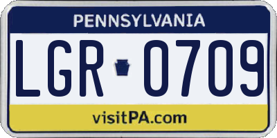 PA license plate LGR0709