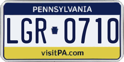 PA license plate LGR0710