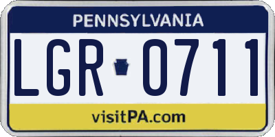 PA license plate LGR0711