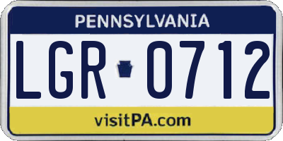 PA license plate LGR0712