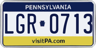 PA license plate LGR0713