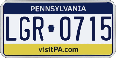 PA license plate LGR0715