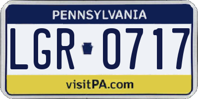 PA license plate LGR0717