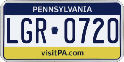PA license plate LGR0720